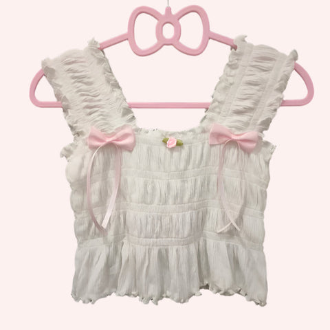 Sugar Rose Coquette Style Ribbon Top