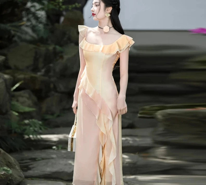 Sunny Sue Dress+Choker Necklace 2-Piece Fairy Dress Set