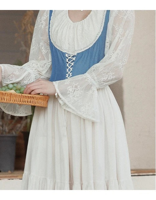 cottagecore renaissance dress Cottage Witch Dress cottagecore outfit village witch Size:19.5 34/35 Glitter Sequin V-neck Off One Size fits from Simple_Wedding