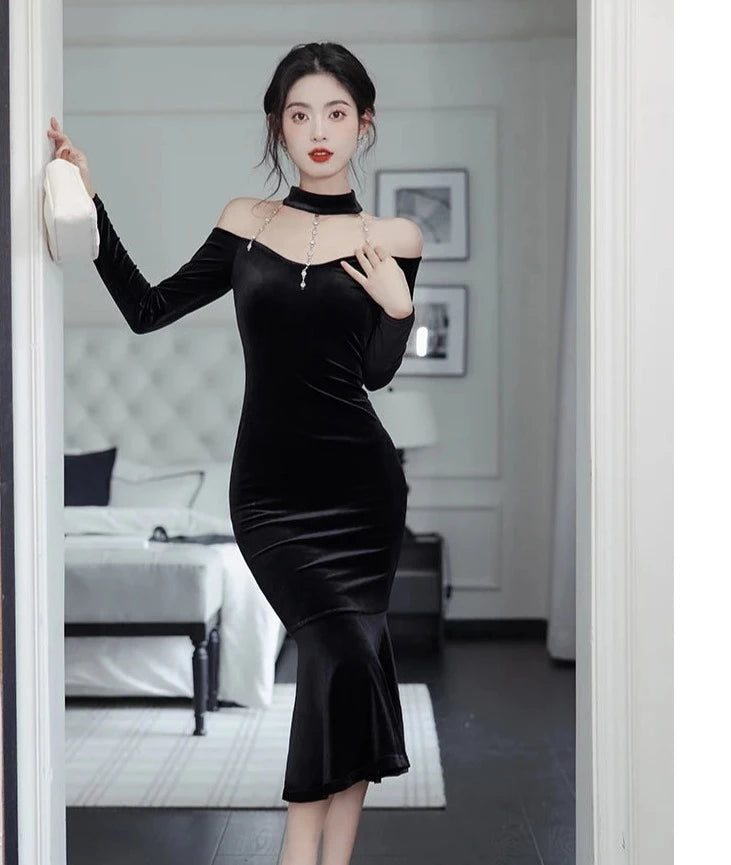 Dark Aesthetic Vamp Goth Velvet Dress Femme Fatale Aesthetic Dress Dark Aesthetic Vamp Goth Velvet Dress Femme Fatale Aesthetic Dress