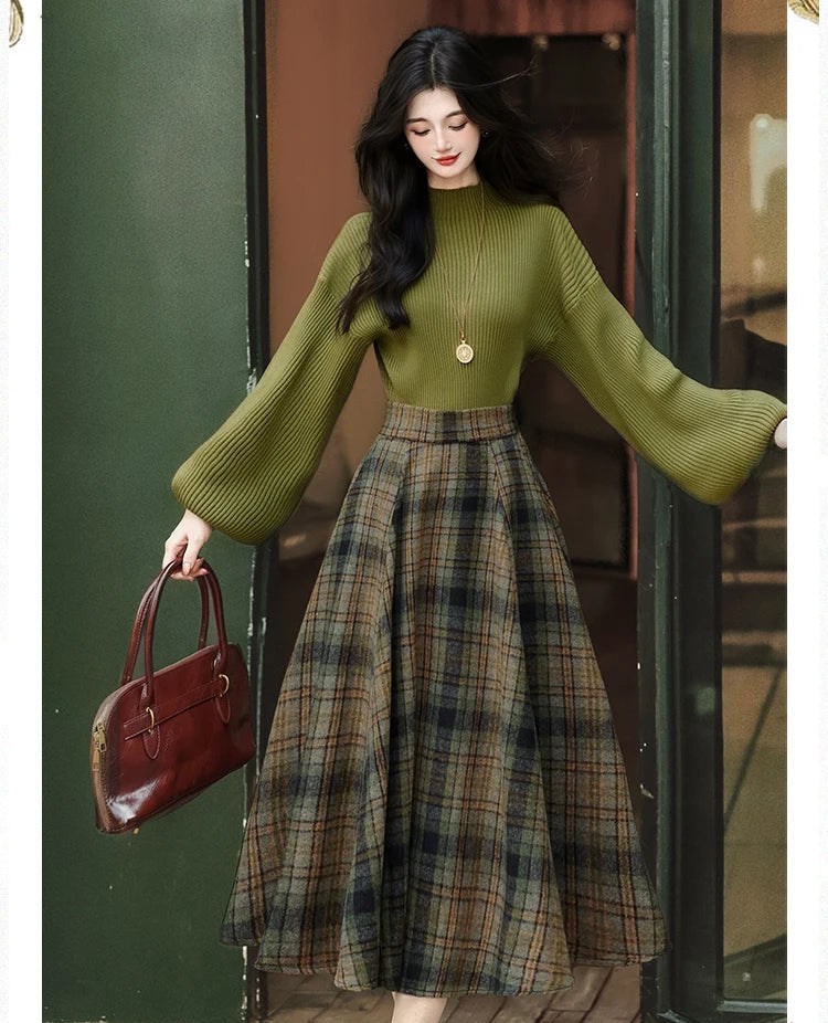 Autumn Fog 2-Piece Dark Academia Wool Set