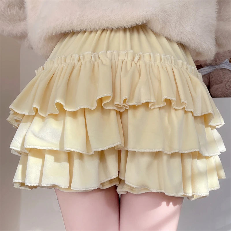 Sunny Velvet Ruffle Shorts Kawaii J-Fashion & Japanese Streetwear