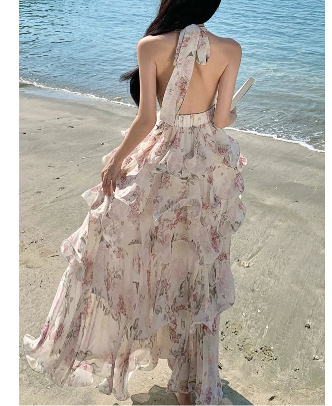 Honey Beam Flared Ruffle Spring Coquette Dress