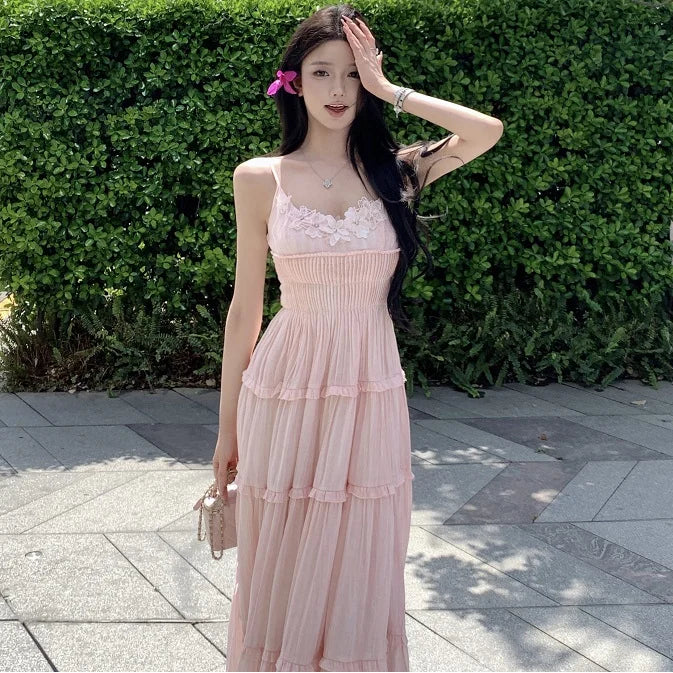 Shanna Long Peach-Pink Coquette Dress
