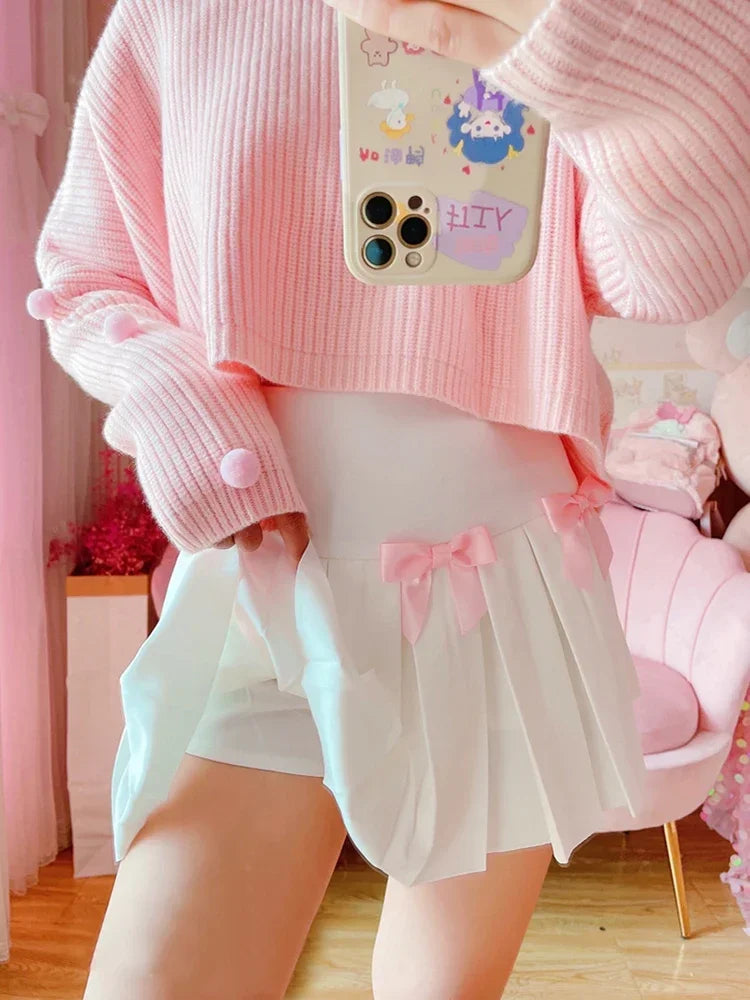 Dreamy Bows Pleated Coquette Mini Skirt J-fashion Kawaii Aesthetic