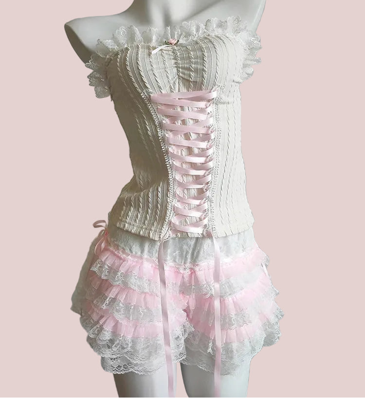 Coquette Lace-Up Tube Top