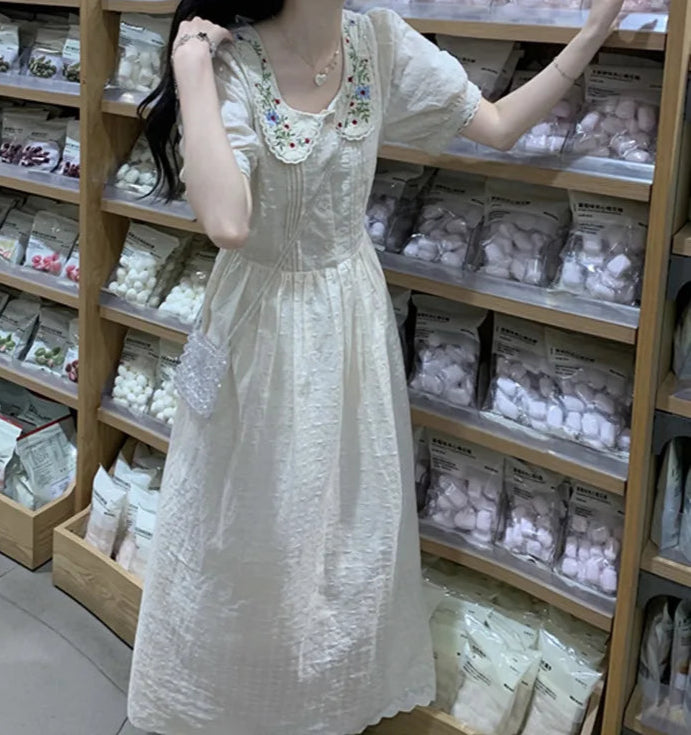 Embroidered Cottagecore Dress