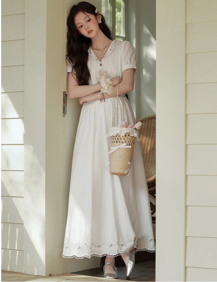 Morning Air Cotton Cottagecore Dress