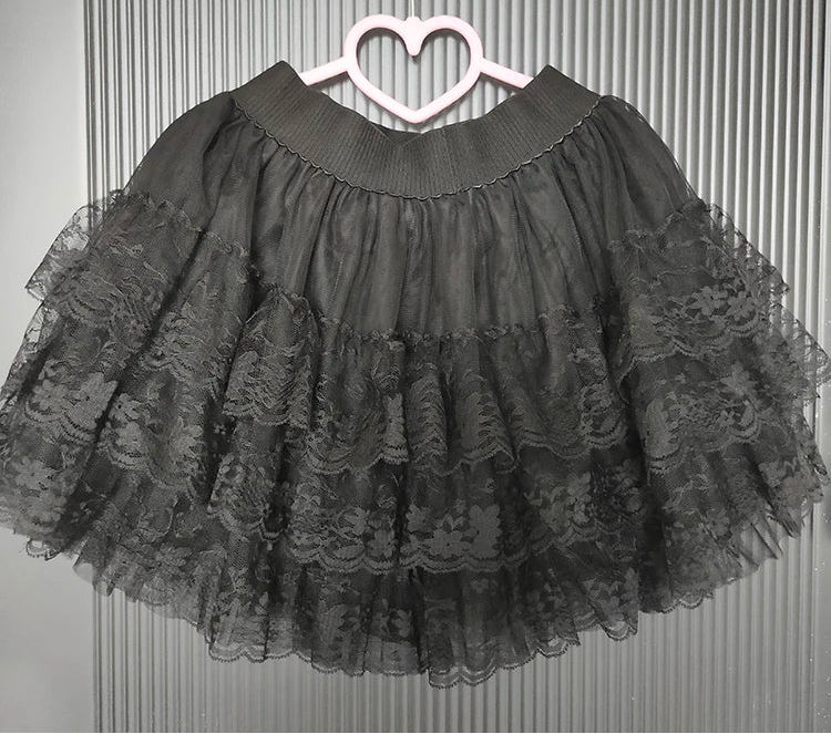 Dark Coquette Gothic Lace Skirt