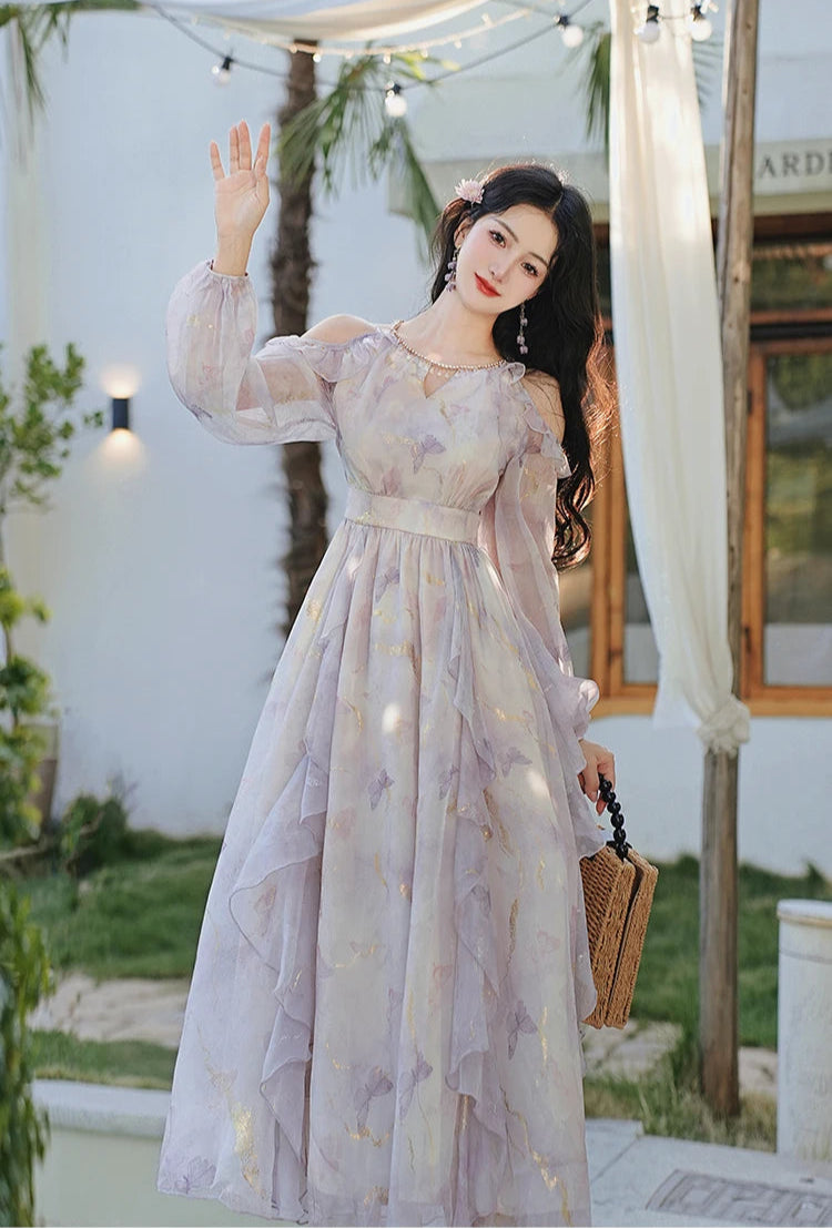 Dreamy Violet Butterfly Princess Fairy Dress