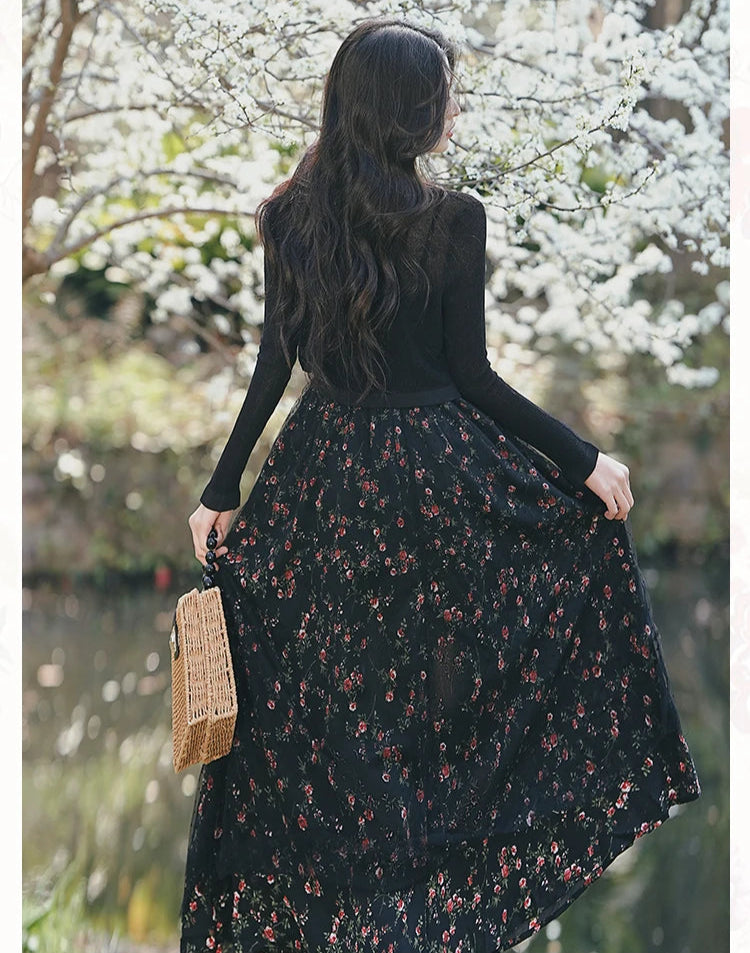 Floriana Dark Cottagecore Dress