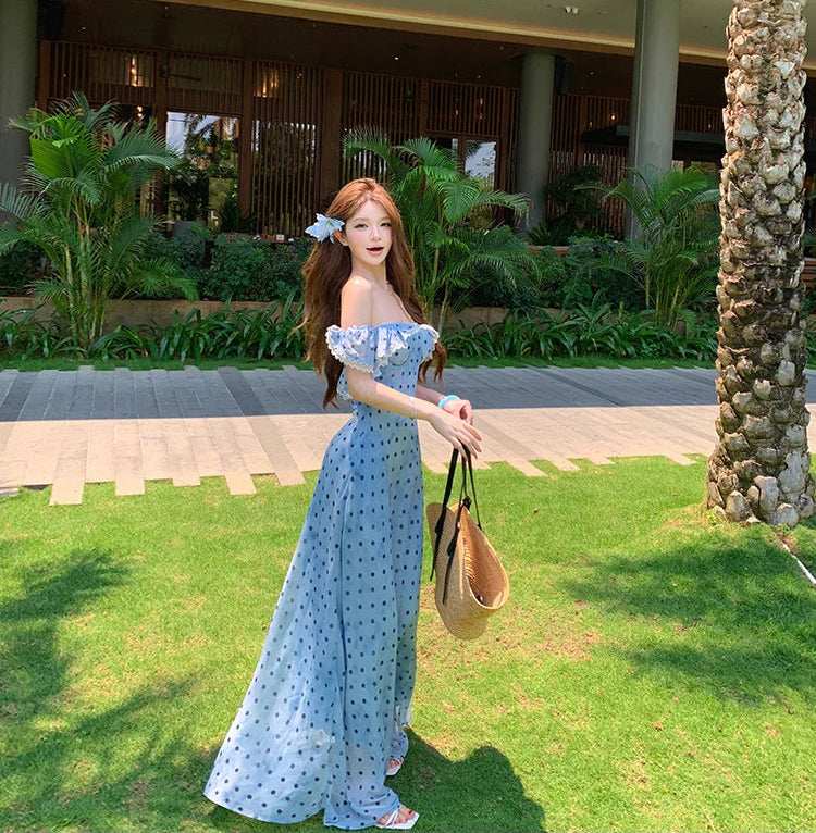Sapphire Muse Polka Dot Coquette Dress