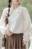 Foggy Lake Embroidered Cottagecore Shirt