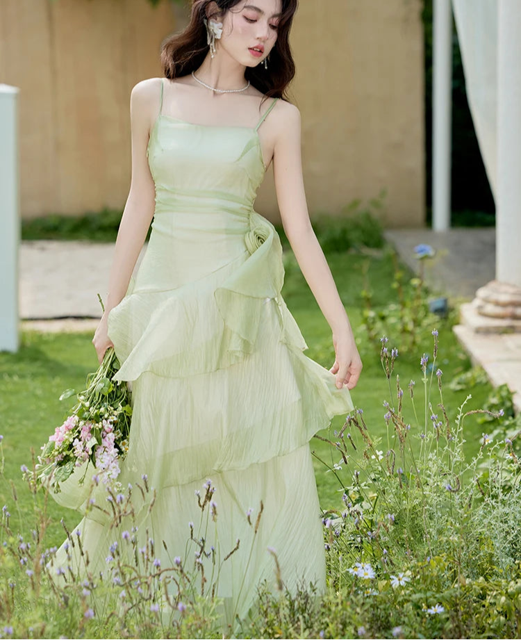 Dainty Green Fairycore Dress Ethereal Essence Dress green fairy dress Dainty Green Fairycore Dress Ethereal Essence Dress green fairy dress