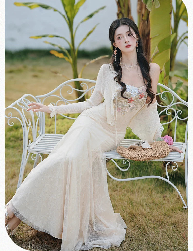 Flower Applique Coquette Fairy Dress
