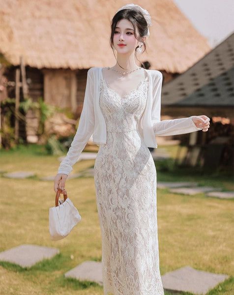 Sunlit Lace Cottagecore Dress