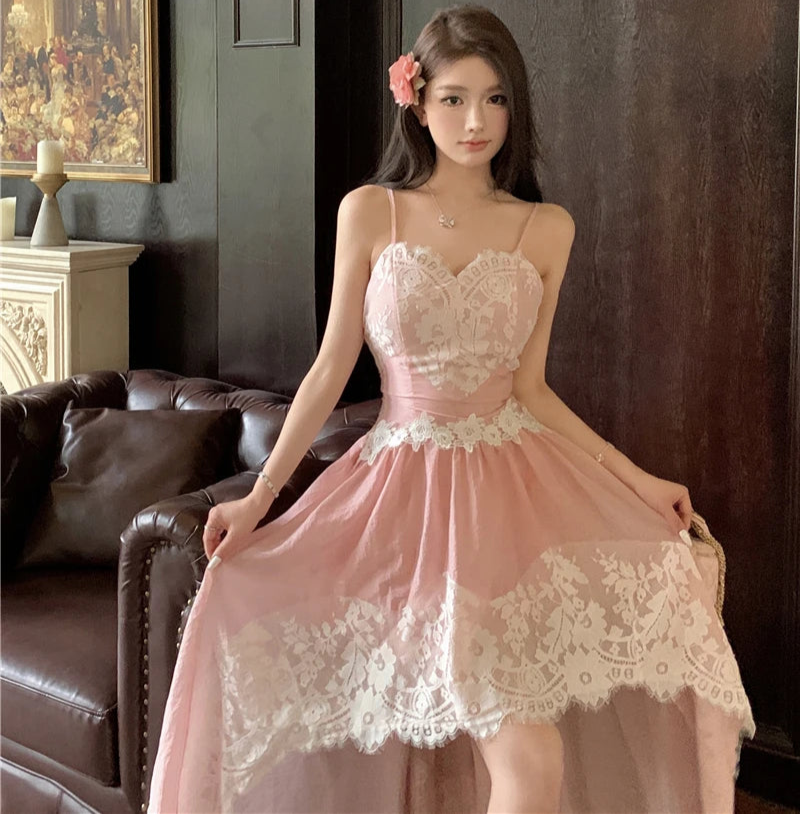Lace Coquette Princess Dress Fairycore Dress Coquette Fashion Aesthetic Lace Coquette Princess Dress Fairycore Dress Coquette Fashion Aesthetic