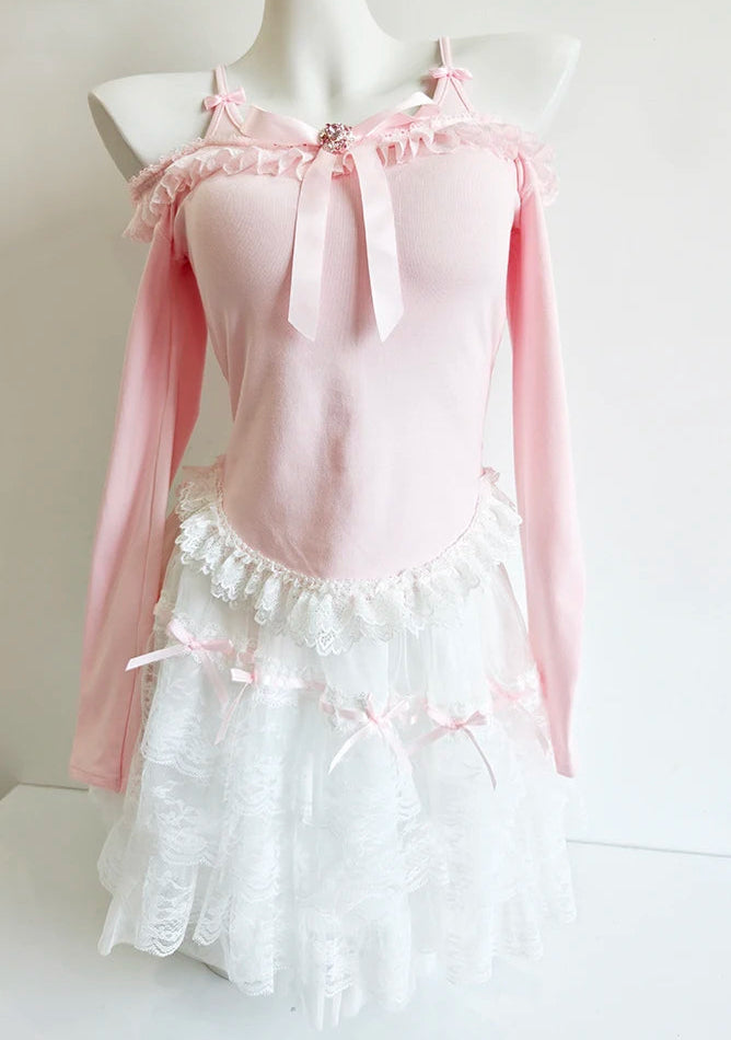 Coquette Balletcore Long Sleeve Top ~ Hachi-Inspired Japanese Aesthetic