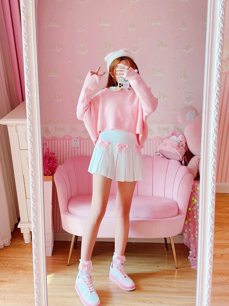 Dreamy Bows Pleated Coquette Mini Skirt J-fashion Kawaii Aesthetic