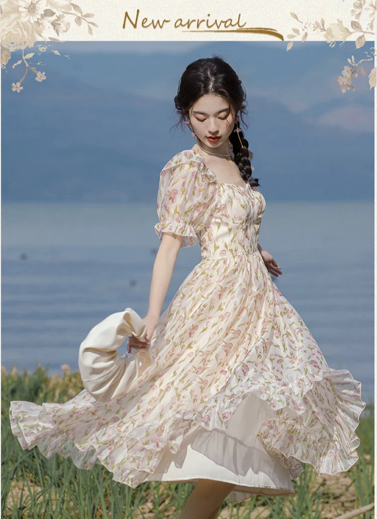 Cozy Peachflower Cottage Fairy Dress