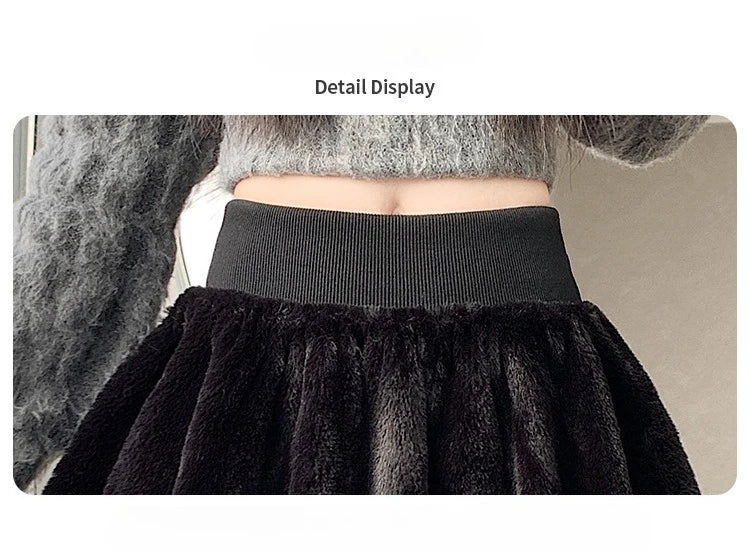 Dark Coquette Cozy Winter Skirt with Attached Shorts