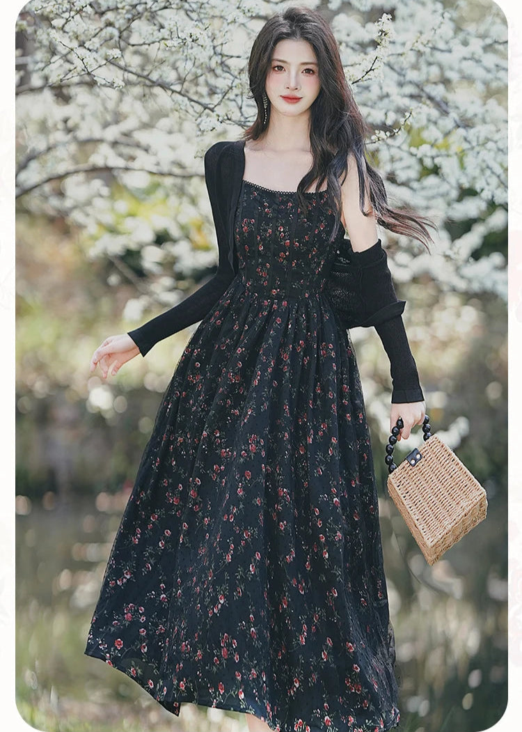 Floriana Dark Cottagecore Dress