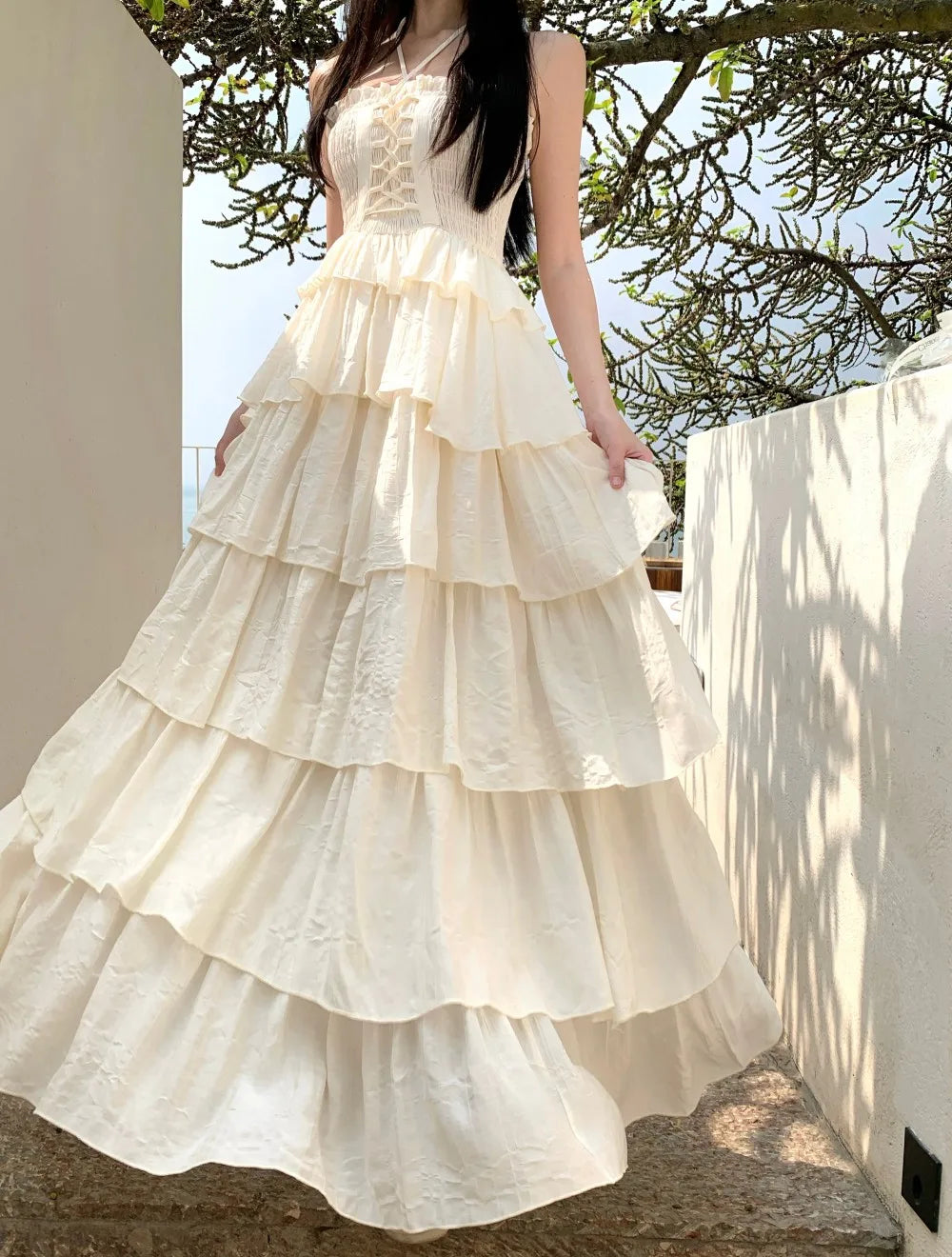 Lotus Wings Ruffle Coquette Dress