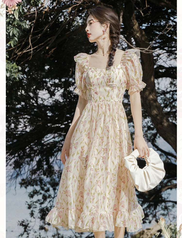 Cozy Peachflower Cottage Fairy Dress