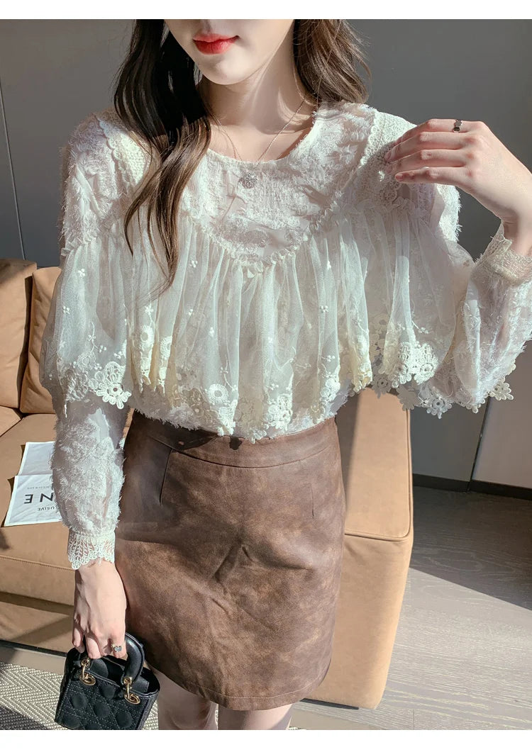 Camie Victorian-style Lace Blouse