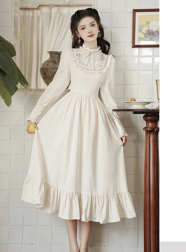 Magnolia Garden Light Academia Vintage-Style Princess Dress