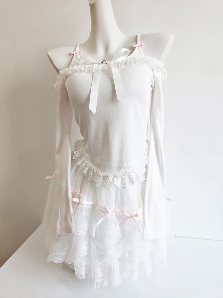 Coquette Balletcore Long Sleeve Top ~ Hachi-Inspired Japanese Aesthetic