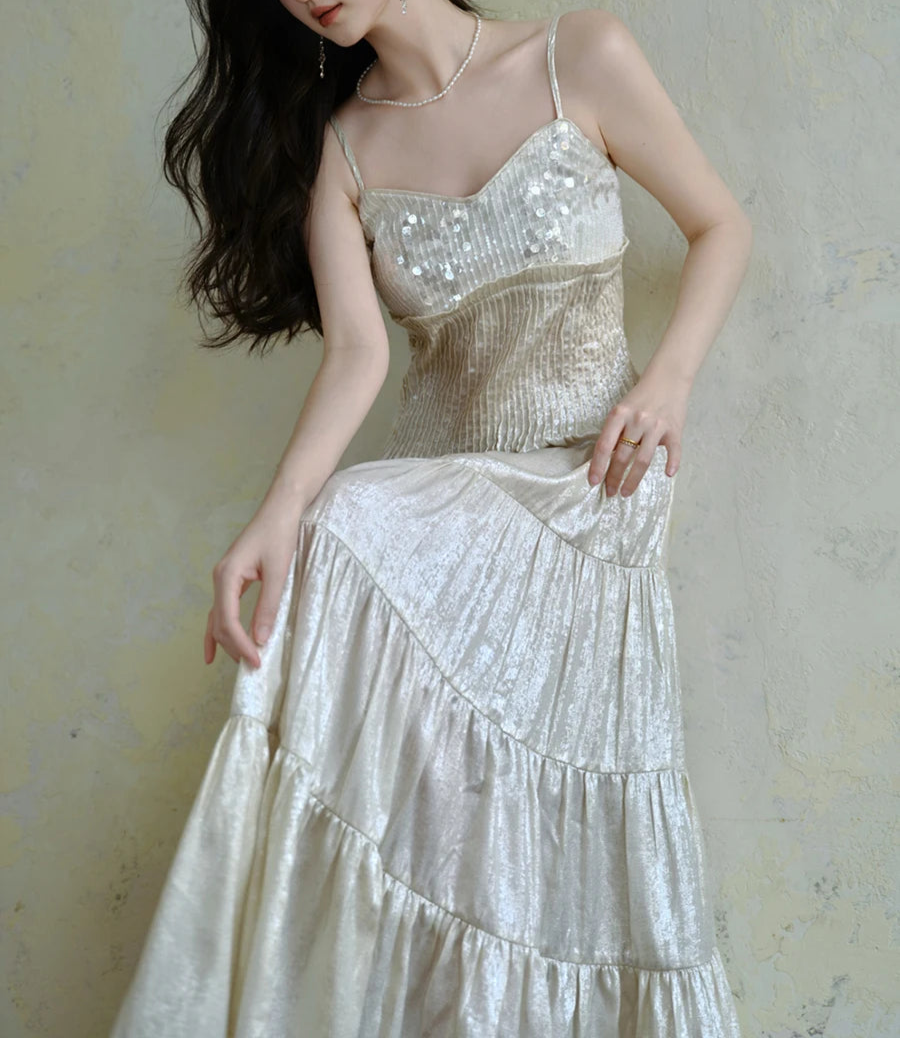Sequin Embellished Royalcore Goddess Dress