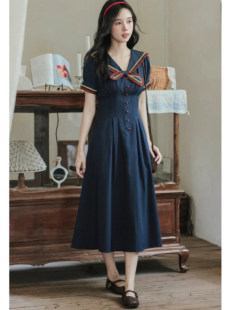 Japanese Style Sailor Dress Vintage Sailor Dress Navy Sailor Dress Japanese Style Sailor Dress Vintage Sailor Dress Navy Sailor Dress