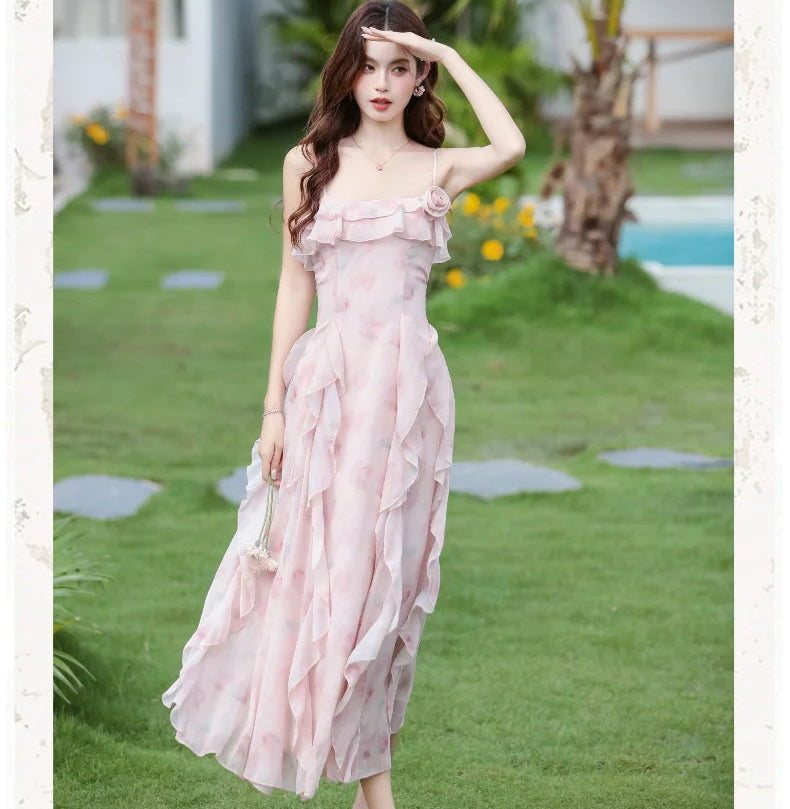 Soft Enchant Fairycore Ethereal Dress - Feminine Romantic Cottagecore Aesthetic