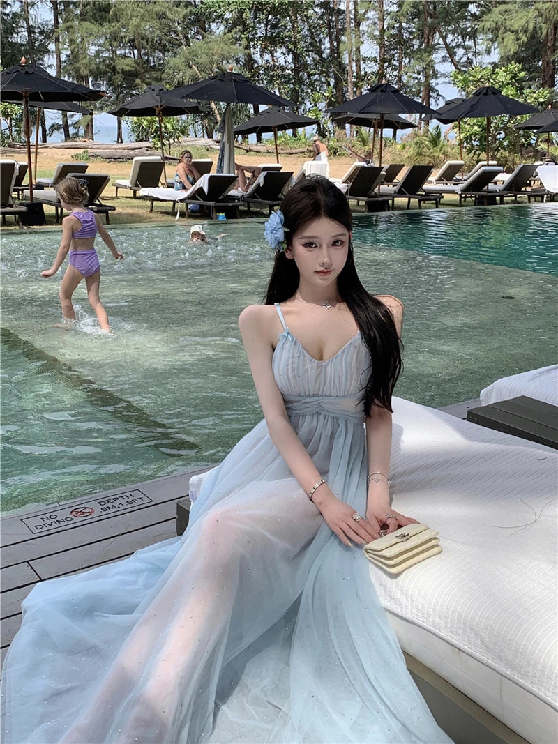 Iridia Light Blue Ethereal Fairy Dress