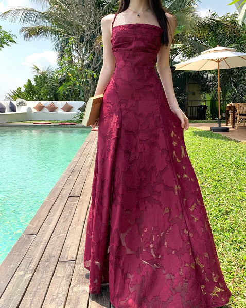 Pandora-Wildwing Burgundy-Red Long Dress