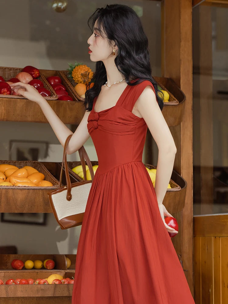 Red Cottagecore Dress Cottagecore Aesthetic Cottagecore Vintage Dress Red Cottagecore Dress Cottagecore Aesthetic Cottagecore Vintage Dress