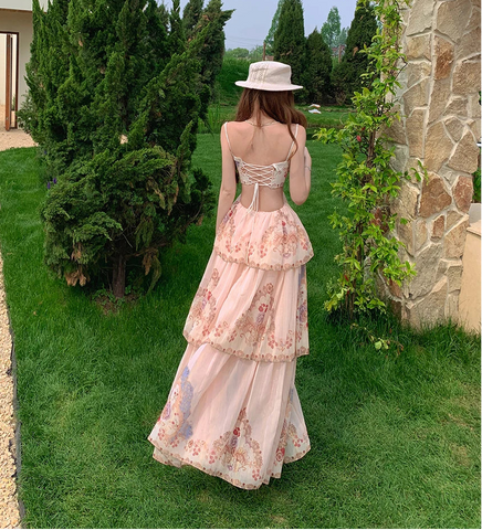 Cat Flower Boho Princess Summer Dress