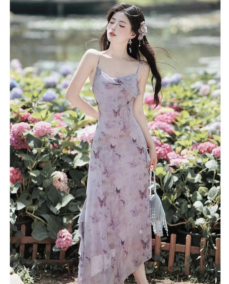 Violet Butterfly Ethereal Fairycore Dress