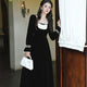 Yavia Dark Romantic Goth Princess Black Velvet Dress