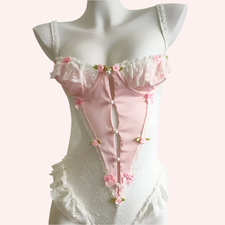 Rose Petal Coquette Bodysuit Coquette aesthetic Coquette Style