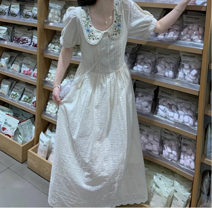 Embroidered Cottagecore Dress