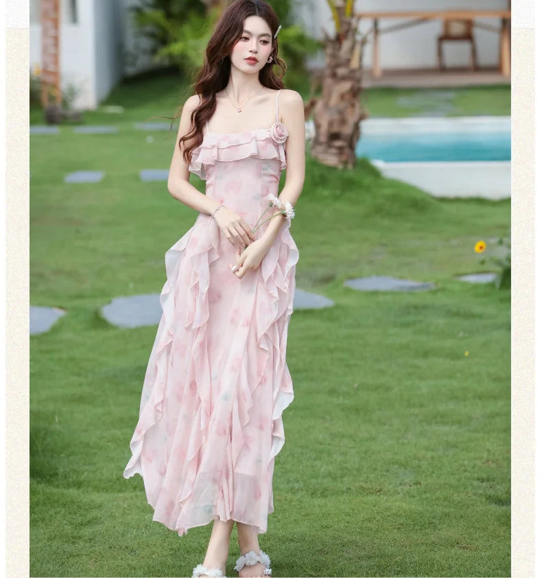 Soft Enchant Fairycore Ethereal Dress - Feminine Romantic Cottagecore Aesthetic