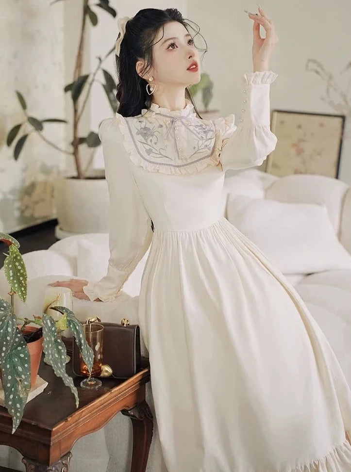 Magnolia Garden Light Academia Vintage Style Princess Dress