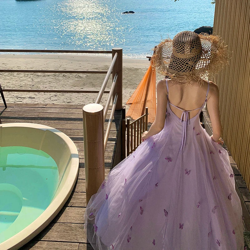 Lilac Butterfly Ethereal Fairycore Dress