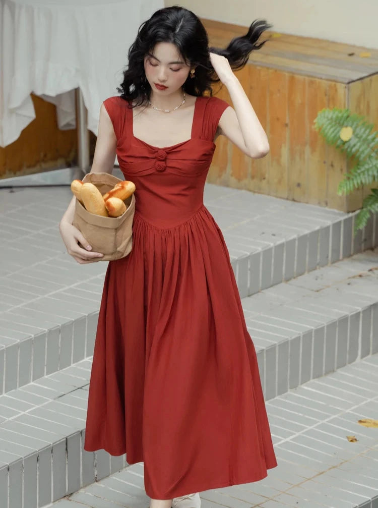 Red Cottagecore Dress Cottagecore Aesthetic Cottagecore Vintage Dress Red Cottagecore Dress Cottagecore Aesthetic Cottagecore Vintage Dress