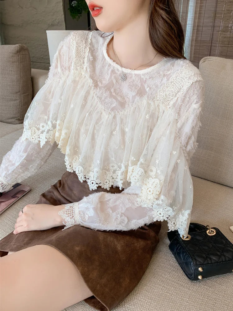 Camie Victorian-style Lace Blouse