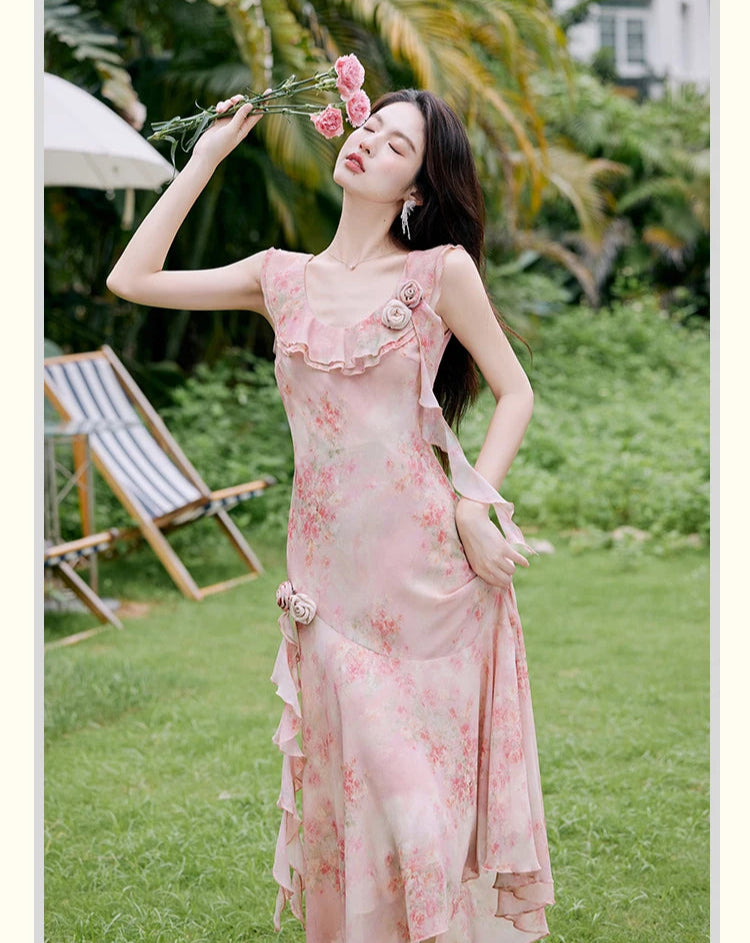Honey Vine Vintage-Floral Ethereal Essence Dress