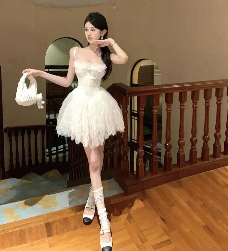 Summer Lilly White Coquette Balletcore Dress