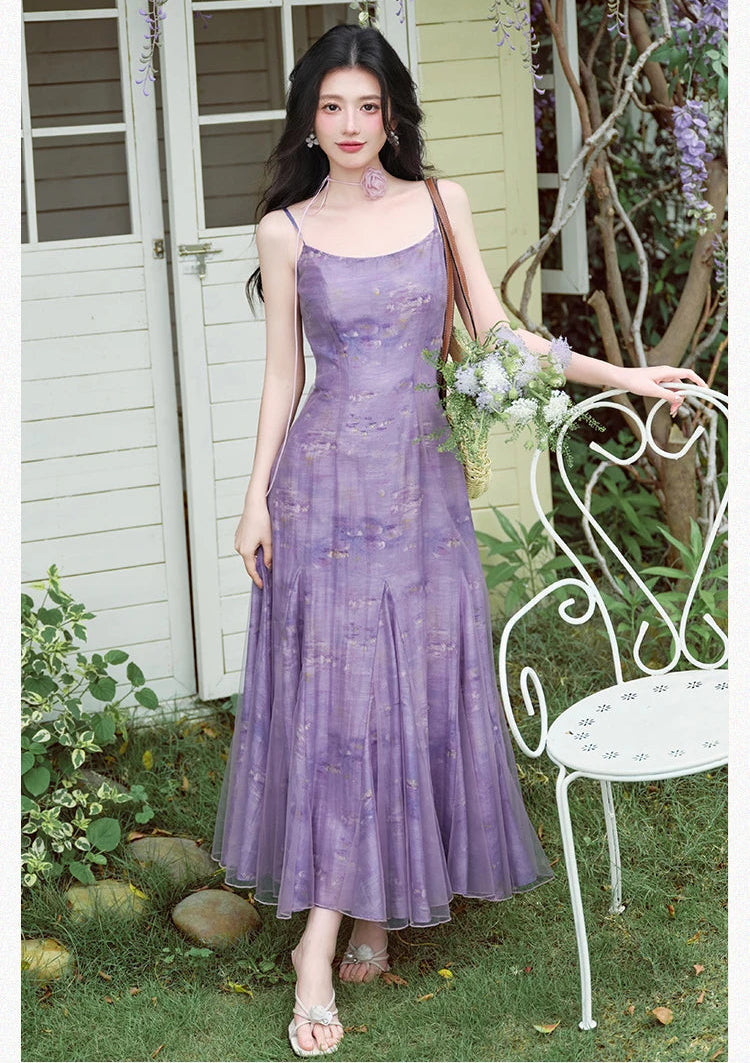 Amethyst Fairy Dress + Flower Choker Necklace